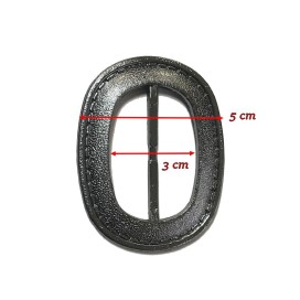 Boucle Ceinture Ovale Fantaisie Gris Anthracite En 5 Cm A Coudre.