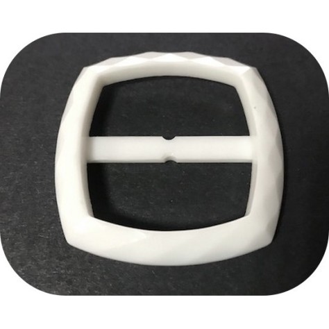 Boucle Ceinture Carré Blanche En  5 cm A Coudre.