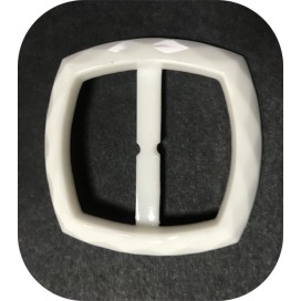 Boucle Ceinture Carré Blanche En  5 cm A Coudre.