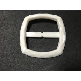 Boucle Ceinture Carré Blanche En  5 cm A Coudre.