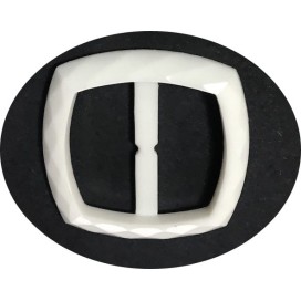 Boucle Ceinture Carré Blanche En  5 cm A Coudre.