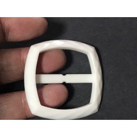 Boucle Ceinture Carré Blanche En  5 cm A Coudre.