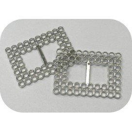 Boucle Argenté Réctangulaire fantaisie en 7 cm couture