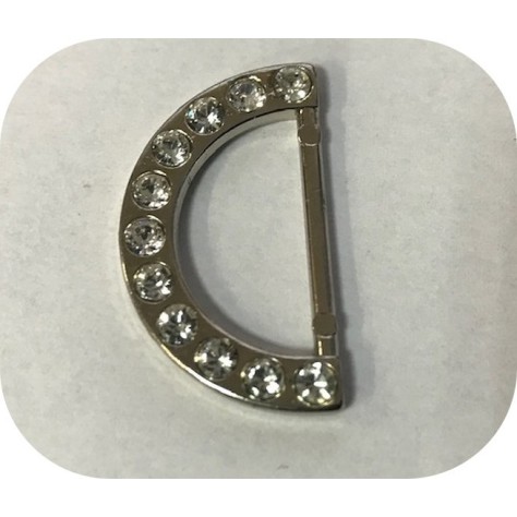 Anneau Demi Rond Strass Nickel en 25 mm Couture Pour Sangle, Maroquinerie Et Vetements