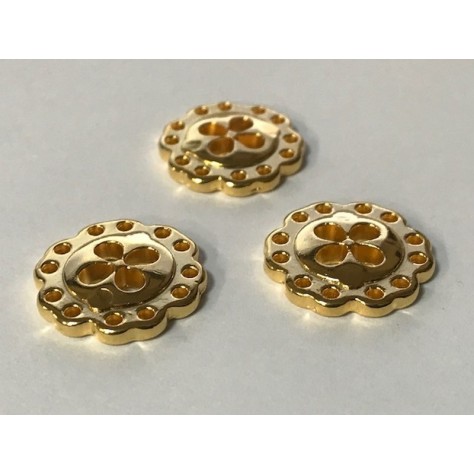 Bouton Doré Mètal Couture En 4 Trous Pour Customisations De Vetements