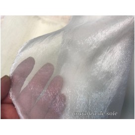 Tissu Organza De Soie Blanc Au Mètre Couture.