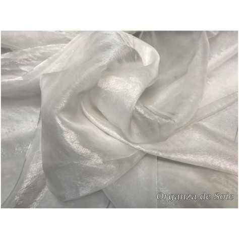 Tissu Organza De Soie Blanc brillant Au Mètre Couture.