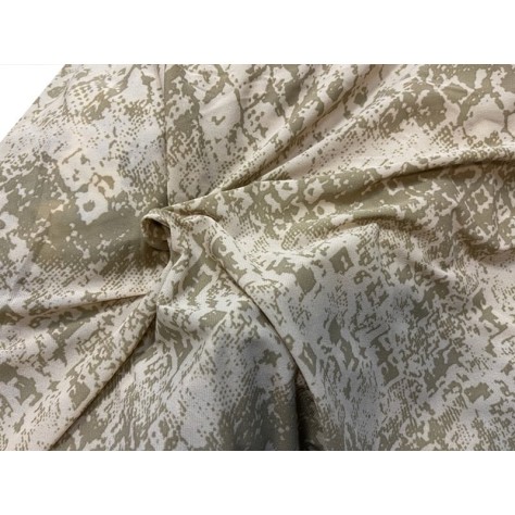 Tissu Résille Imprimée Beige Extensible au Mètre