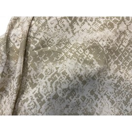 Tissu Résille Imprimée Beige Extensible au Mètre