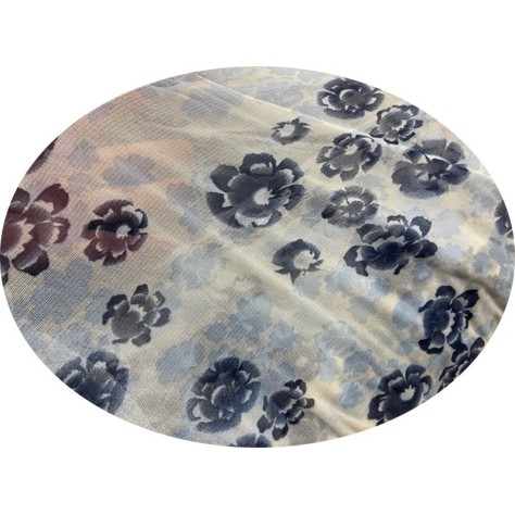 Tissu Résille Imprimée Fleurs Extensible au Mètre