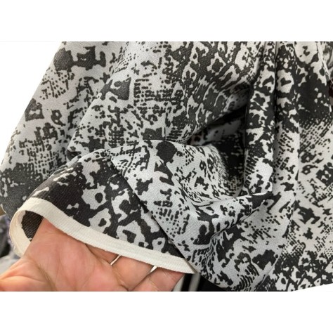 Tissu Résille Imprimée Extensible gris au Mètre