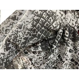 Tissu Résille Imprimée Extensible gris au Mètre