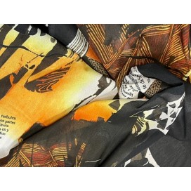 Tissu Résille Imprimée Extensible au Mètre