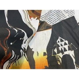 Tissu Résille Imprimée Extensible au Mètre