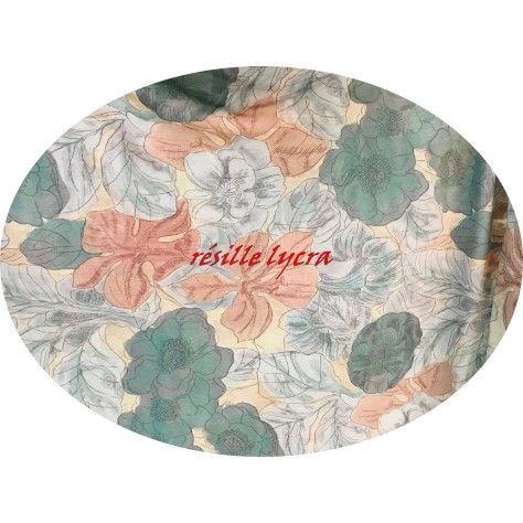 Tissu Résille Imprimée Extensible au Mètre