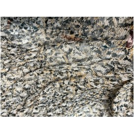 Résille Tulle Imprimée Fleurs Extensible au Mètre