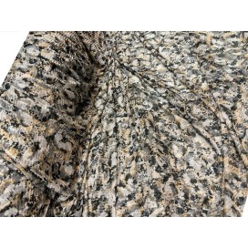 Résille Tulle Imprimée Fleurs Extensible au Mètre