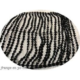 Frange Charleston En 30 Cm Noir Au Mètre En Guipure Sequins.