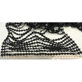 Frange Charleston En 30 Cm Noir Au Mètre En Guipure Sequins.
