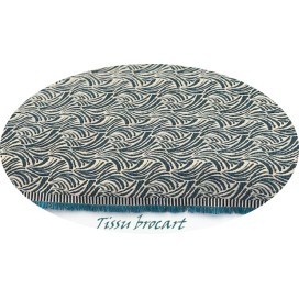 Tissu Brocart au Mètre De Luxe Imprimé Couleur Vert Canard et Doré Or Pour la Confection de Robes, Tailleurs Et Caftans