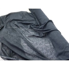 Tulle Résille Bleu Marine Imprimé Lycra Au Mètre  Pour Lingerie.