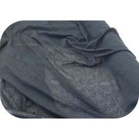 Tulle Résille Bleu Marine Imprimé Lycra Au Mètre  Pour Lingerie.