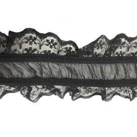 Dentelle Elastique En FrouFrou Et Organza Blanc Au Mètre en en 6 cm Pour Lingerie et Customisation.