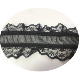 Dentelle Elastique En FrouFrou Et Organza Blanc Au Mètre en en 6 cm Pour Lingerie et Customisation.
