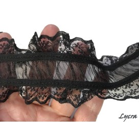 Dentelle Elastique En FrouFrou Et Organza Blanc Au Mètre en en 6 cm Pour Lingerie et Customisation.