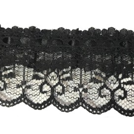 Dentelle Au mètre Noir En 5 Cm A Coudre.