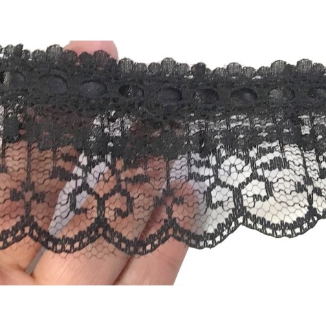 Dentelle Au mètre Noir En 5 Cm A Coudre.