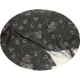 Tissu Résille Tulle Lycra Au Mètre Brodé et Paillété Fantaisie en Couleur Marron Foncé Pour danse Lingerie  Justaucorps.