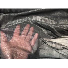 Tulle Résille lycra Noir au mètre Avec  aspect Argenté Lurex  Pour Justaucorps Et Lingerie.