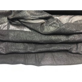 Tulle Résille lycra Noir au mètre Avec  aspect Argenté Lurex  Pour Justaucorps Et Lingerie.