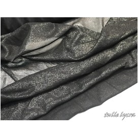 Tulle Résille lycra Noir au mètre Avec  aspect Argenté Lurex  Pour Justaucorps Et Lingerie.