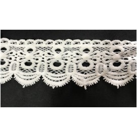 Guipure Au Mètre Blanche En 5,5 Cm A Coudre Pour Loisirs Créatifs.