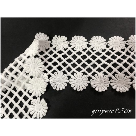 Guipure Au Mètre En Entre Deux Au Mètre En 8.5 cm Cm Blanche Pour La Customisations Et Décorations De vetements.