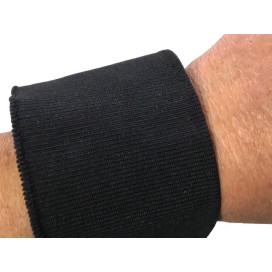 Bord-Cote En Bande de Tissu Maille Noir Pour Poignée Manche et cols
