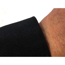 Bord-Cote En Bande de Tissu Maille Noir Pour Poignée Manche et cols