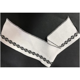 Bord-Cote En Bande de Tissu Maille Blanc Imprimé Pour Poignée Manche et cols