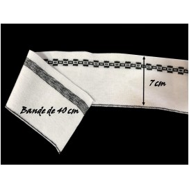 Bord-Cote En Bande de Tissu Maille Blanc Imprimé Pour Poignée Manche et cols