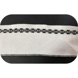 Bord-Cote En Bande de Tissu Maille Blanc Imprimé Pour Poignée Manche et cols