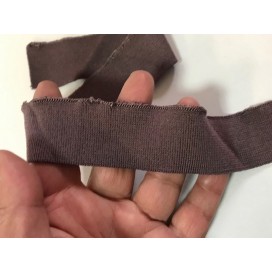 Bord-Cote En Bande de Tissu Maille Prune Choco Imprimé Pour Poignée Manche et cols