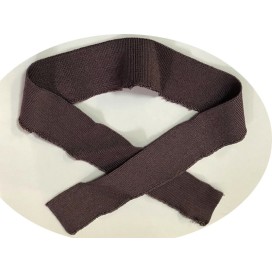 Bord-Cote En Bande de Tissu Maille Prune Choco Imprimé Pour Poignée Manche et cols