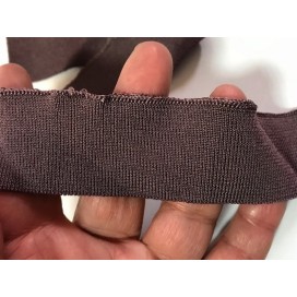 Bord-Cote En Bande de Tissu Maille Prune Choco Imprimé Pour Poignée Manche et cols