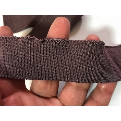 Bord-Cote En Bande de Tissu Maille Prune Choco Imprimé Pour Poignée Manche et cols