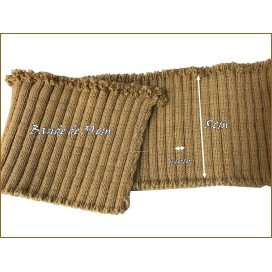 Bord-Cote En Bande Large en Tissu Maille Beige Pour Poignée Manche et cols