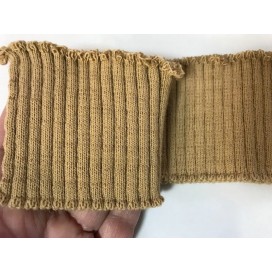 Bord-Cote En Bande Large en Tissu Maille Beige Pour Poignée Manche et cols