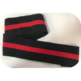 Bord-Cote En Bande de Tissu Maille Noir et Rouge à coudre Pour Poignée Manche et cols