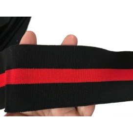 Bord-Cote En Bande de Tissu Maille Noir et Rouge à coudre Pour Poignée Manche et cols